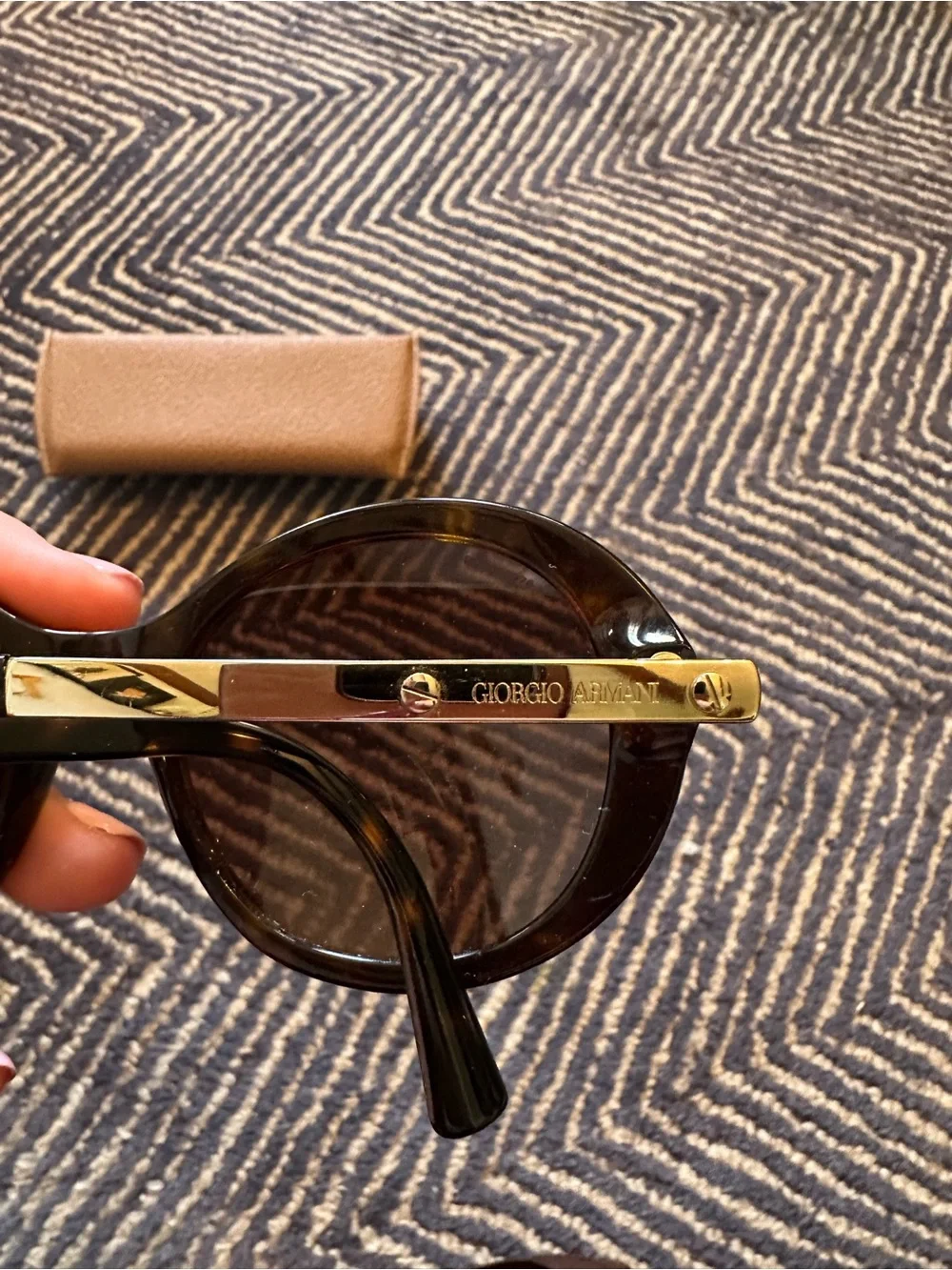 Giorgio Armani Round Sunglasses with Brown Lenses
